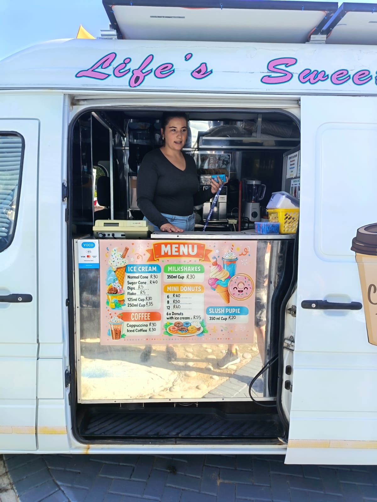 Serving at the LekkerLicks van
